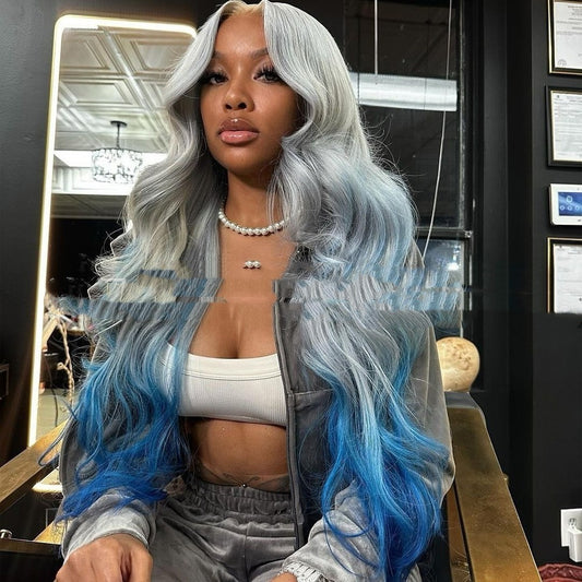 Gradient Color Headgear Gray Blue Female